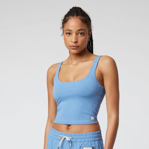 Vuori Tops - Vuori Daily Crop in Isle Blue Tank Top